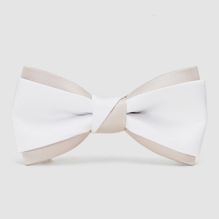 Papillon doppio strato rosa e bianco delicato da uomo