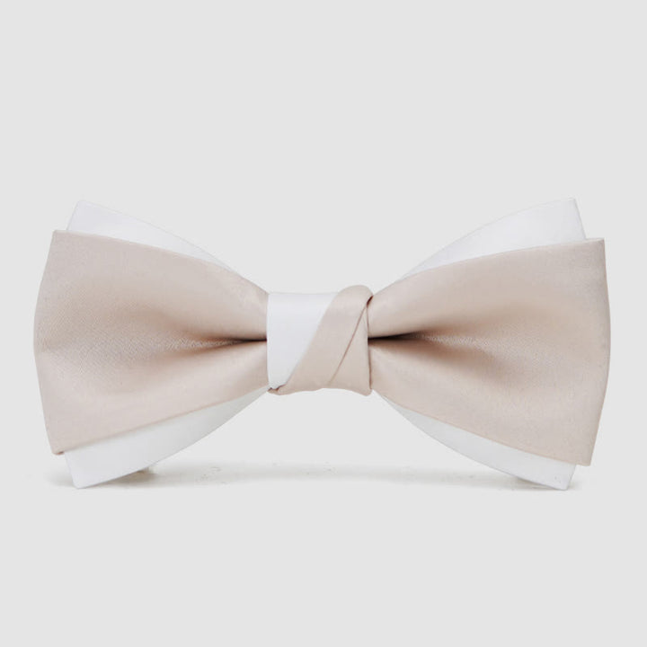 Papillon doppio strato rosa e bianco delicato da uomo