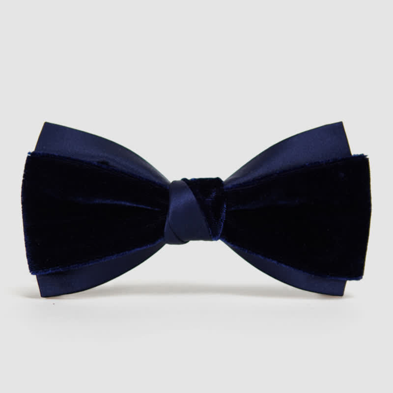 Papillon da uomo in velluto bicolore a doppio strato - Blu - image 8