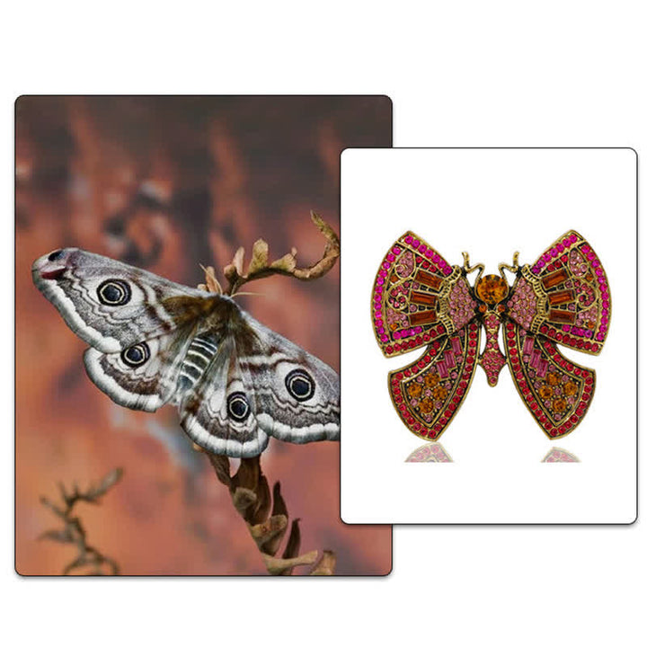 Spilla da donna con decorazione a farfalla e cristalli di strass
