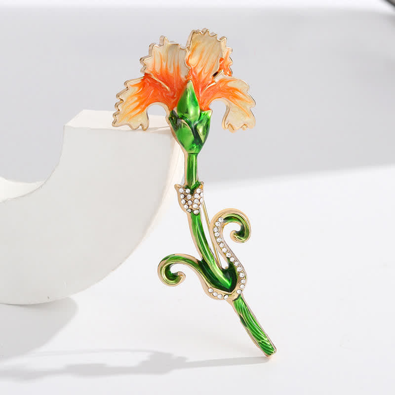 Spilla a forma di garofano smaltato da donna