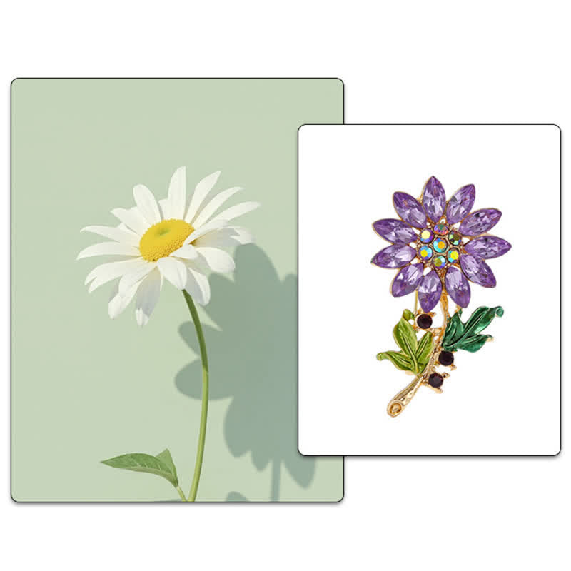 Gioco da donna con strass di cristallo e girasole viola