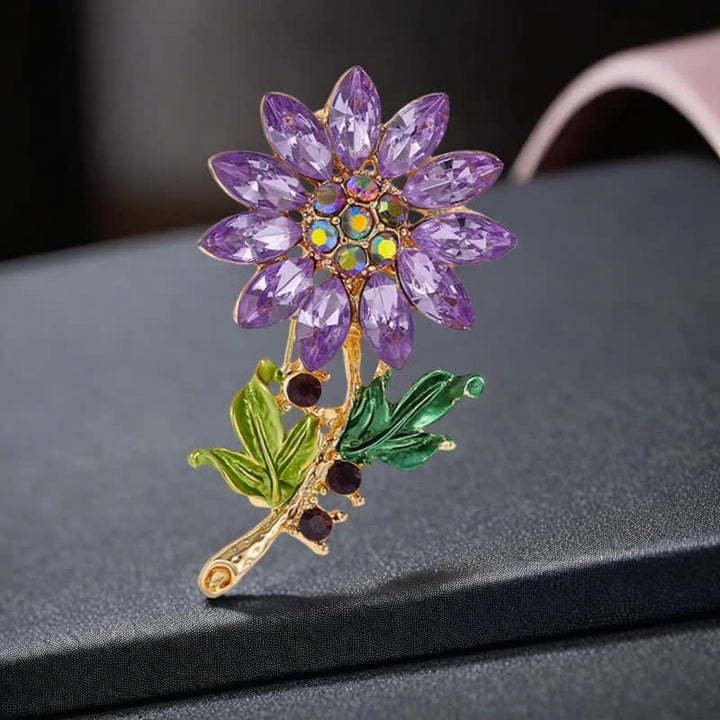 Gioco da donna con strass di cristallo e girasole viola
