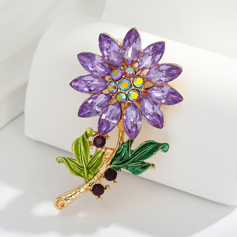 Gioco da donna con strass di cristallo e girasole viola