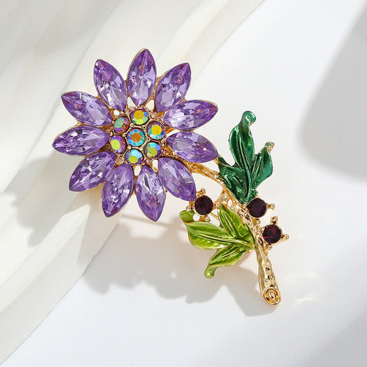 Gioco da donna con strass di cristallo e girasole viola