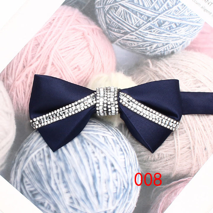 Papillon regolabile in raso di seta con diamanti glitterati - Stile n. 8 - image 10