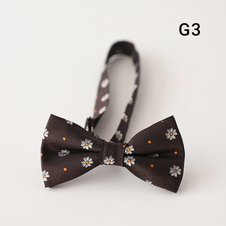 Papillon pre-annodato con cinturino regolabile e stampa floreale retrò - Stile n. 3 - image 1