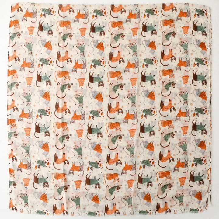 Sciarpa sottile e leggera con stampa di gattini da donna - image 4