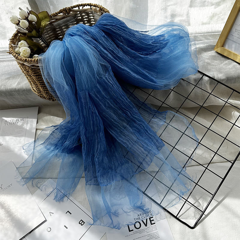 Sciarpa sottile leggera con protezione solare, tinta unita, da donna - Blu reale - image 8