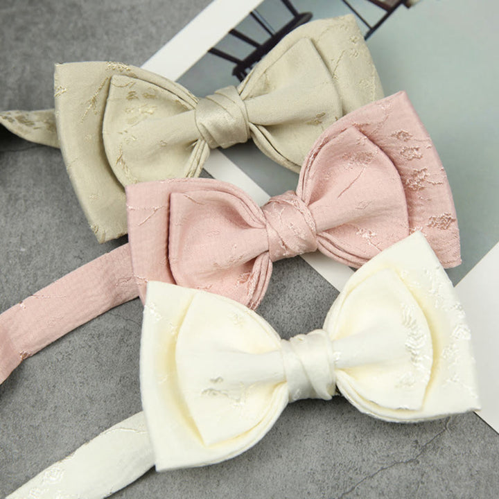 Papillon con cinturino regolabile pre-annodato a doppio strato in jacquard