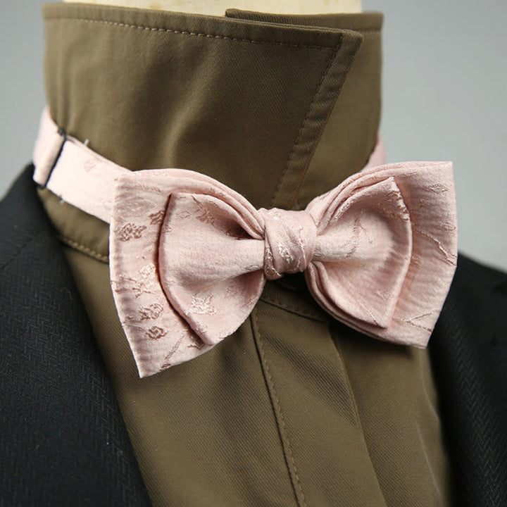 Papillon con cinturino regolabile pre-annodato a doppio strato in jacquard
