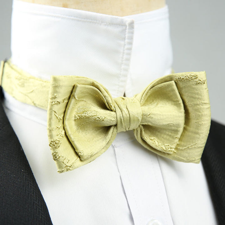 Papillon con cinturino regolabile pre-annodato a doppio strato in jacquard