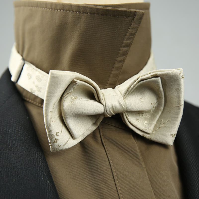 Papillon con cinturino regolabile pre-annodato a doppio strato in jacquard - Stile n. 7 - image 5
