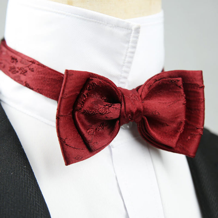 Papillon con cinturino regolabile pre-annodato a doppio strato in jacquard