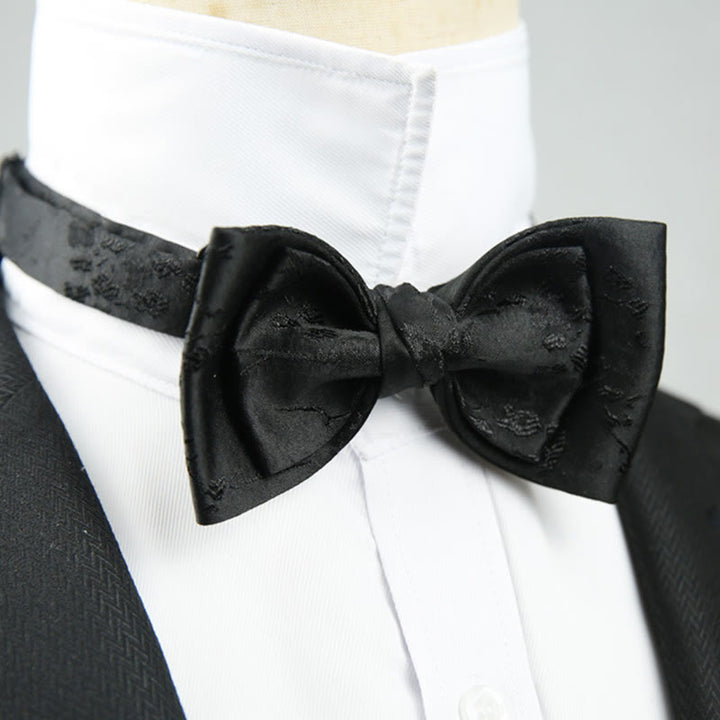 Papillon con cinturino regolabile pre-annodato a doppio strato in jacquard