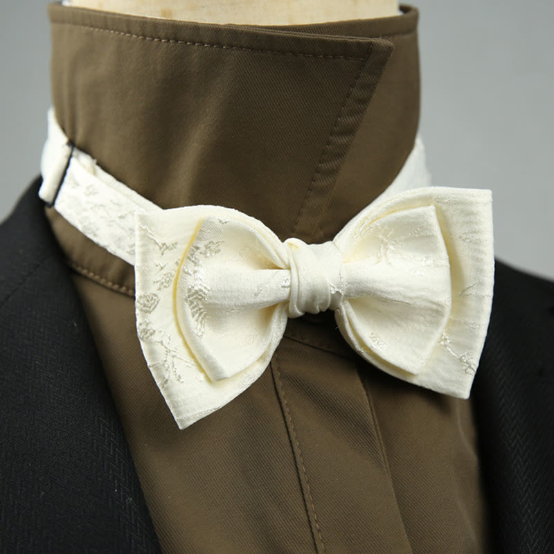 Papillon con cinturino regolabile pre-annodato a doppio strato in jacquard