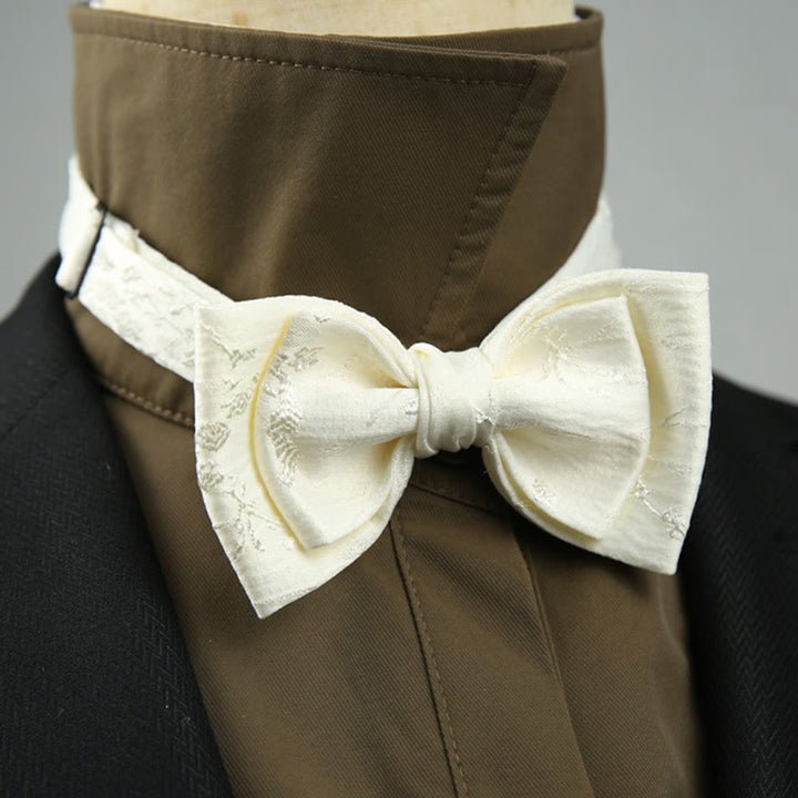 Papillon con cinturino regolabile pre-annodato a doppio strato in jacquard