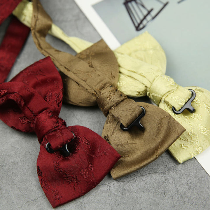 Papillon con cinturino regolabile pre-annodato a doppio strato in jacquard