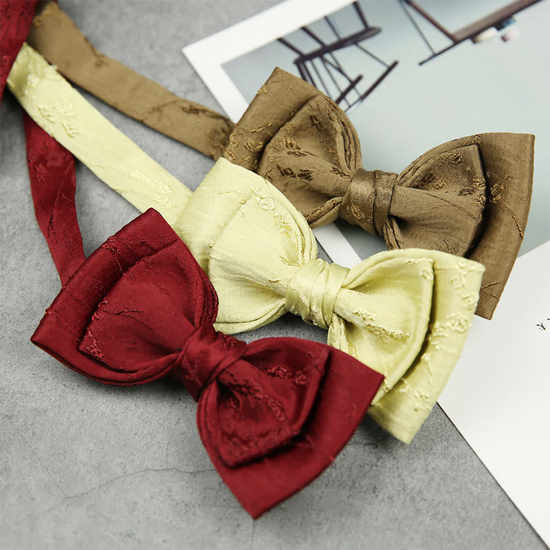 Papillon con cinturino regolabile pre-annodato a doppio strato in jacquard