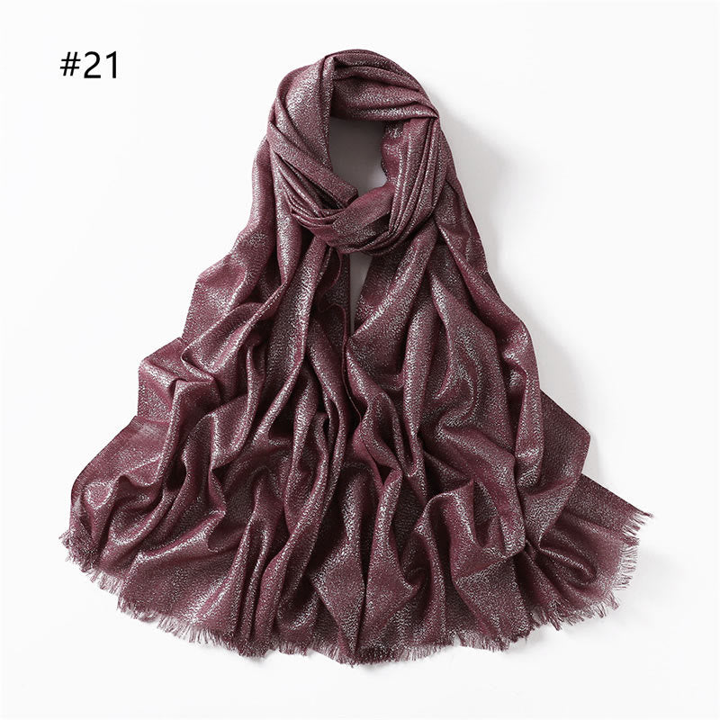 Sciarpa sottile leggera con glitter dorati da donna - Borgogna - image 28