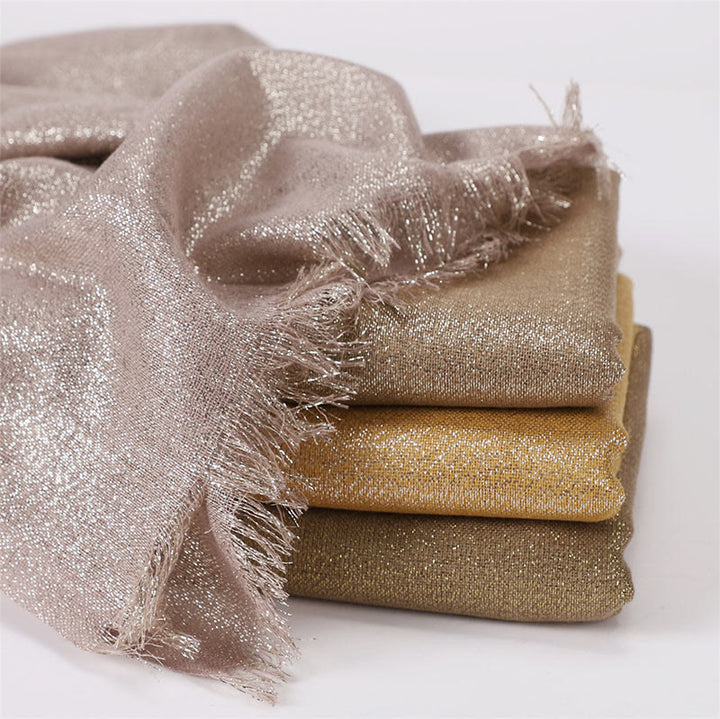 Sciarpa sottile leggera con glitter dorati da donna