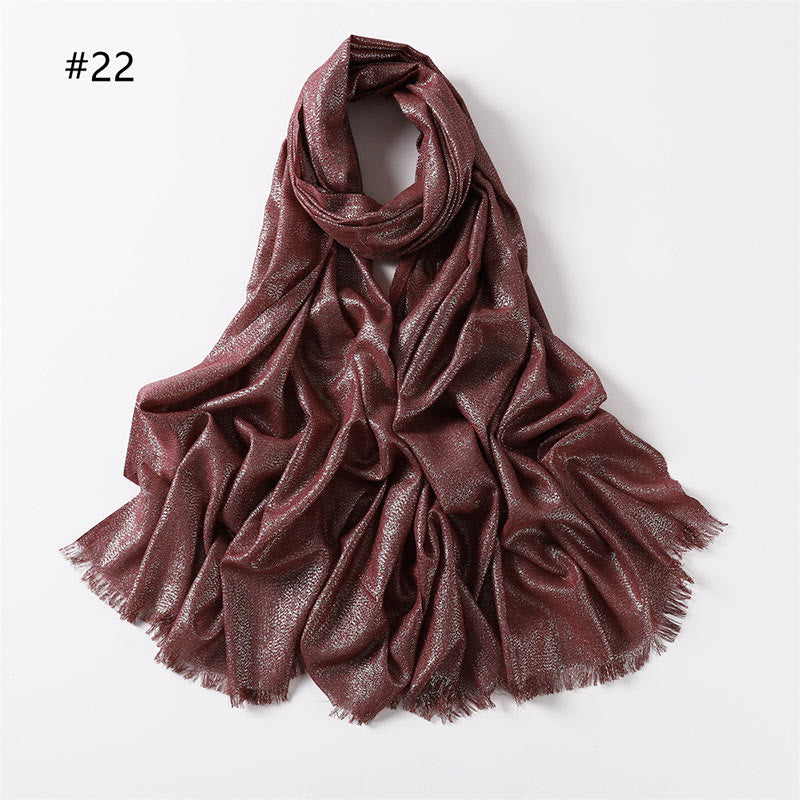 Sciarpa sottile leggera con glitter dorati da donna - Vino - image 29