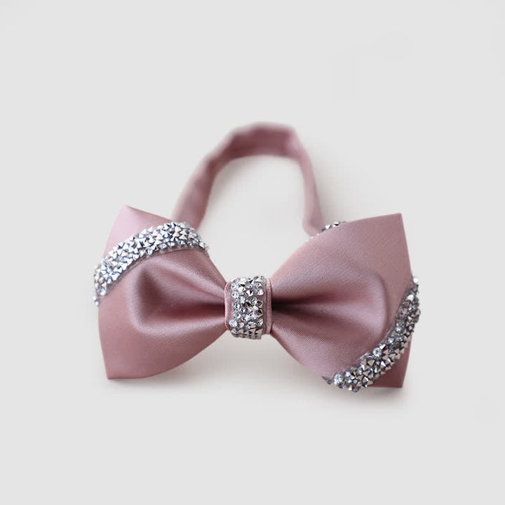 Papillon classico da uomo decorato con strass - Rosa - image 8