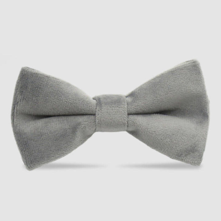 Papillon formale in velluto tinta unita da uomo - Grigio - image 9
