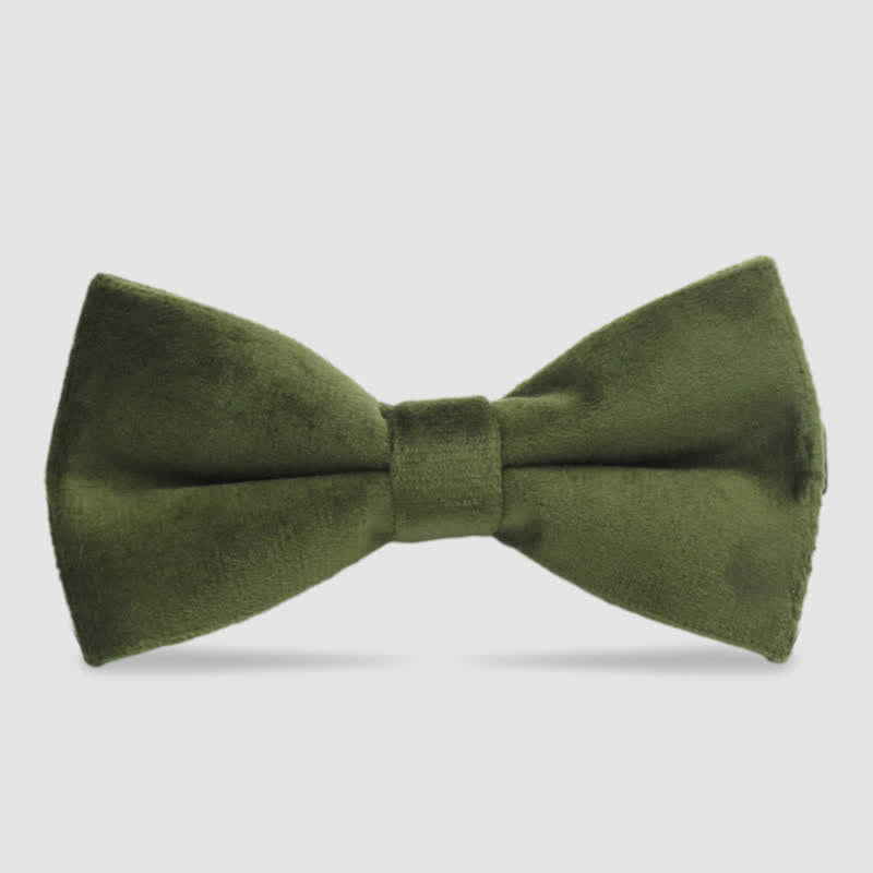 Papillon formale in velluto tinta unita da uomo - Verde oliva - image 4