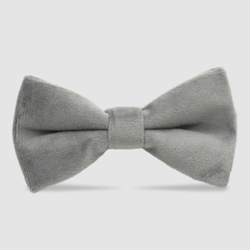 Papillon formale in velluto tinta unita da uomo - Grigio - image 9