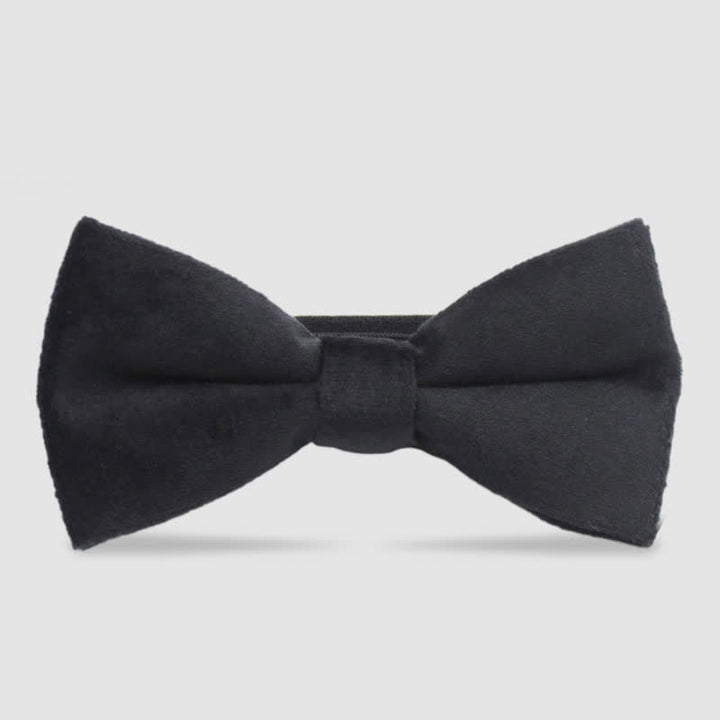 Papillon formale in velluto tinta unita da uomo - Nero - image 8