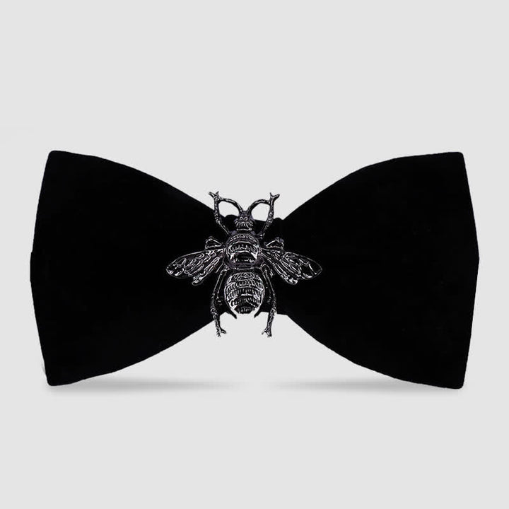 Papillon in velluto con motivo ape insetto da uomo - Tutto nero - image 2