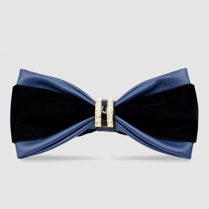 Papillon in pelle elegante e nobile da uomo - Blu - image 0