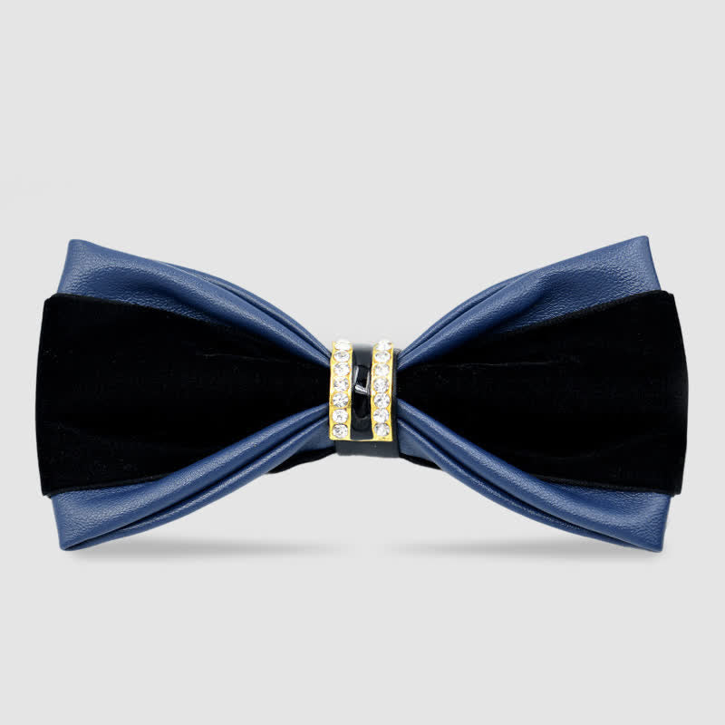 Papillon in pelle elegante e nobile da uomo - Blu - image 0