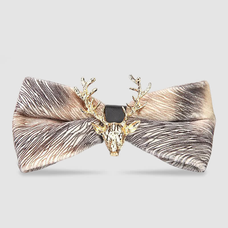 Papillon in velluto con testa di renna da uomo