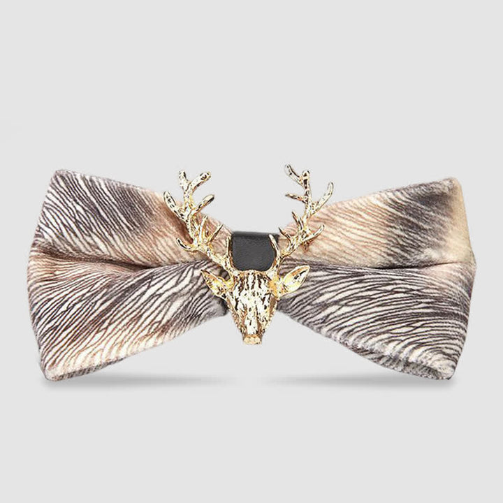 Papillon in velluto con testa di renna da uomo
