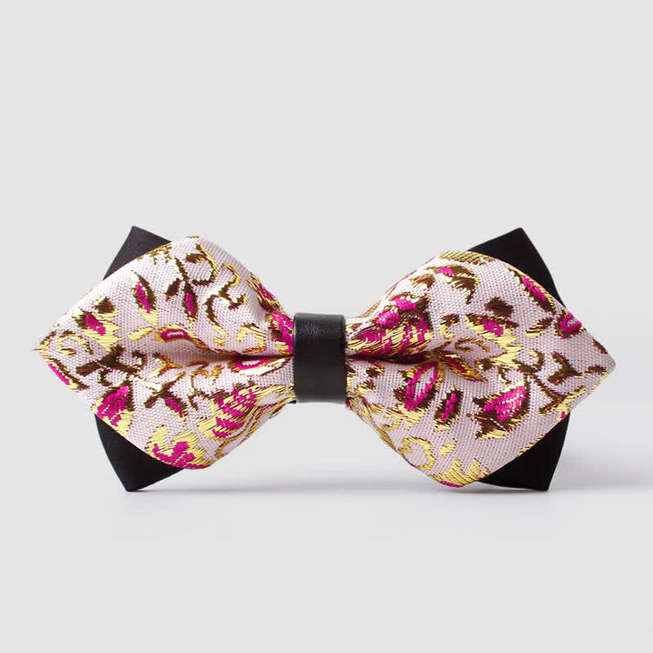 Papillon a punta Paisley color oro da uomo