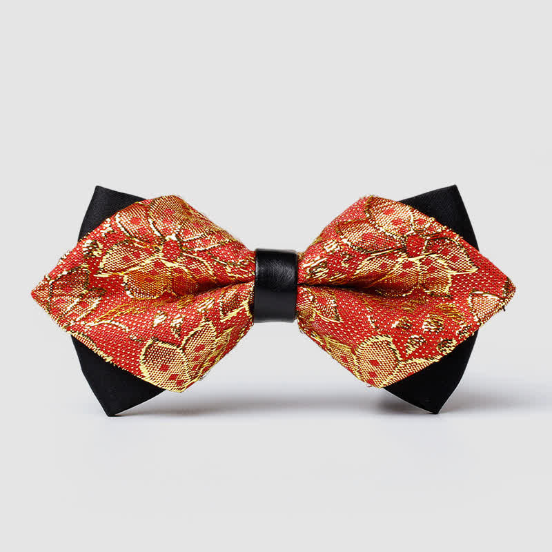 Papillon a punta Paisley color oro da uomo - Arancia - image 17