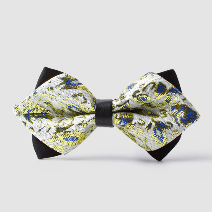 Papillon a punta Paisley color oro da uomo