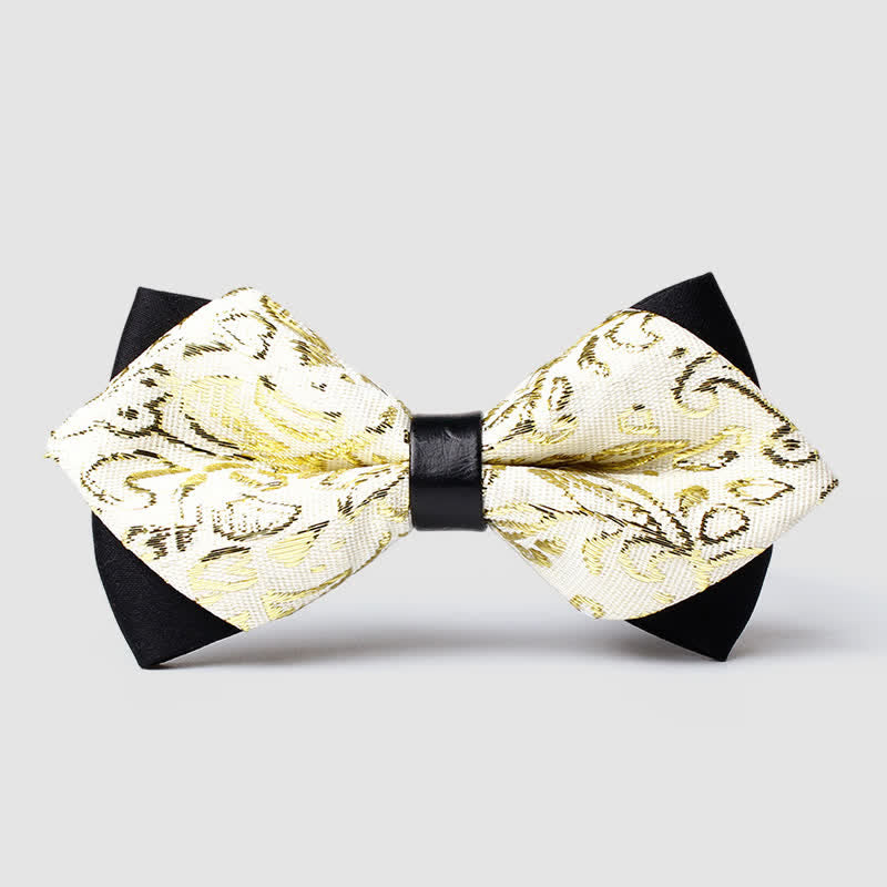 Papillon a punta Paisley color oro da uomo