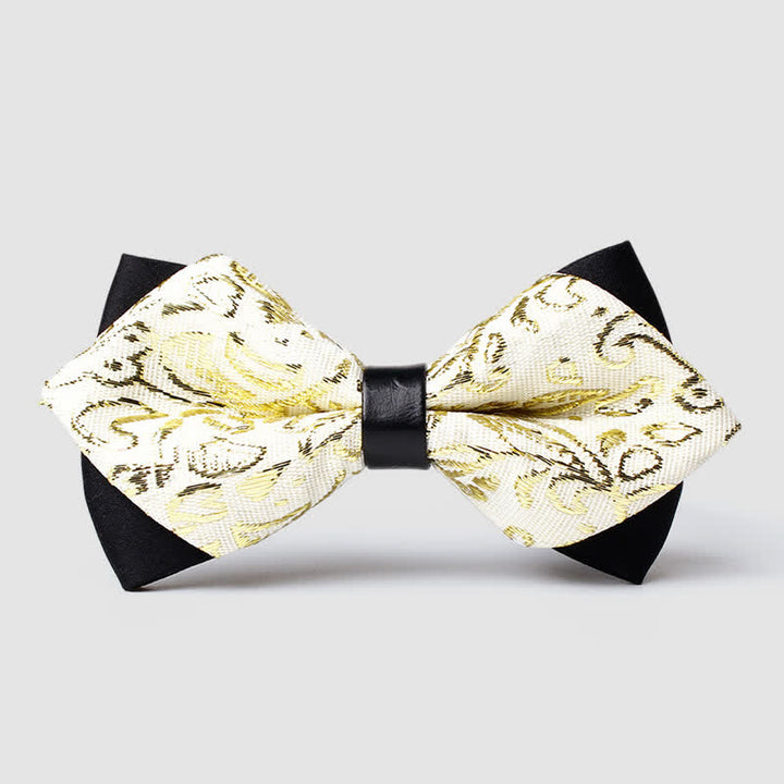 Papillon a punta Paisley color oro da uomo