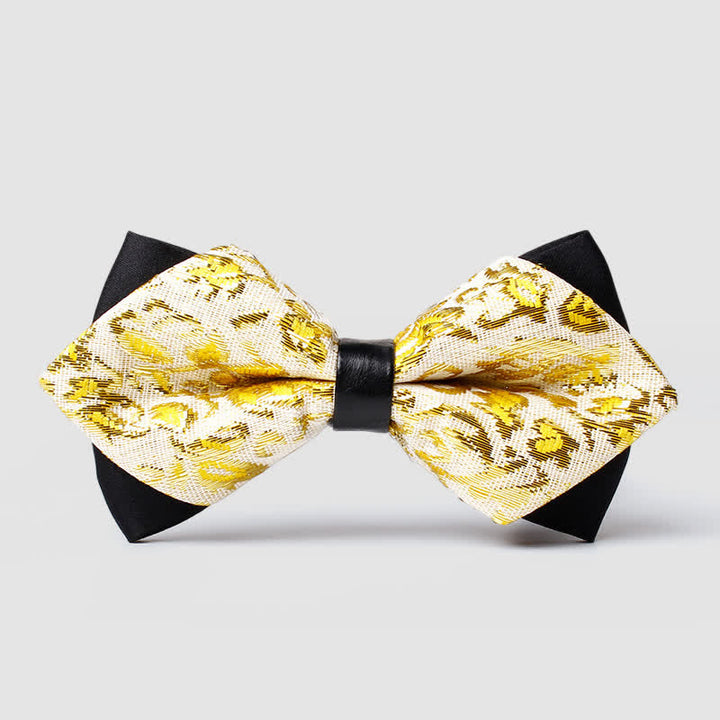 Papillon a punta Paisley color oro da uomo