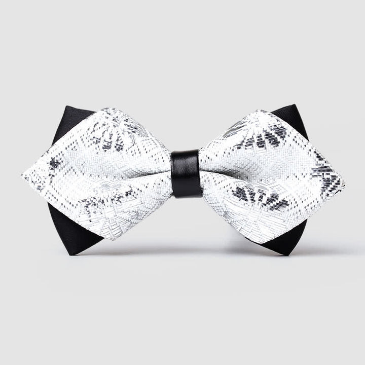 Papillon a punta Paisley color oro da uomo - Bianco - image 19