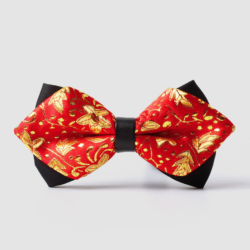 Papillon a punta Paisley color oro da uomo