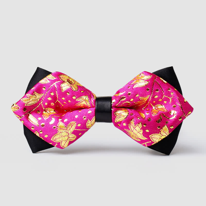 Papillon a punta Paisley color oro da uomo