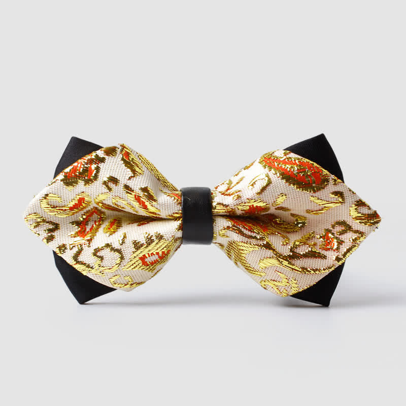 Papillon a punta Paisley color oro da uomo - Oro - image 3