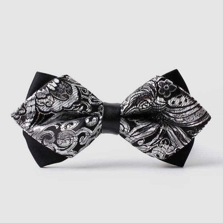 Papillon a punta Paisley color oro da uomo - Grigio - image 12
