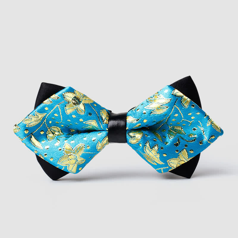 Papillon a punta Paisley color oro da uomo