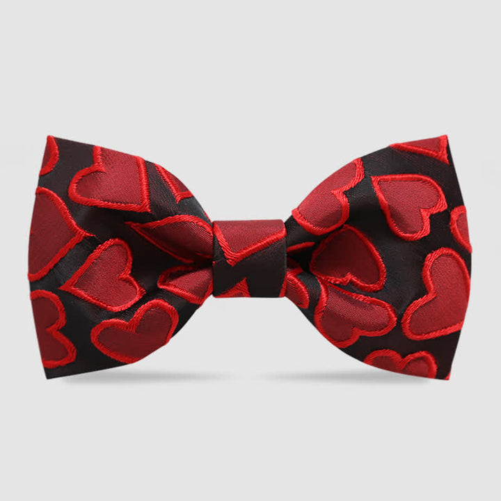 Papillon da uomo con ricamo a forma di cuore