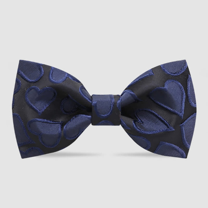 Papillon da uomo con ricamo a forma di cuore